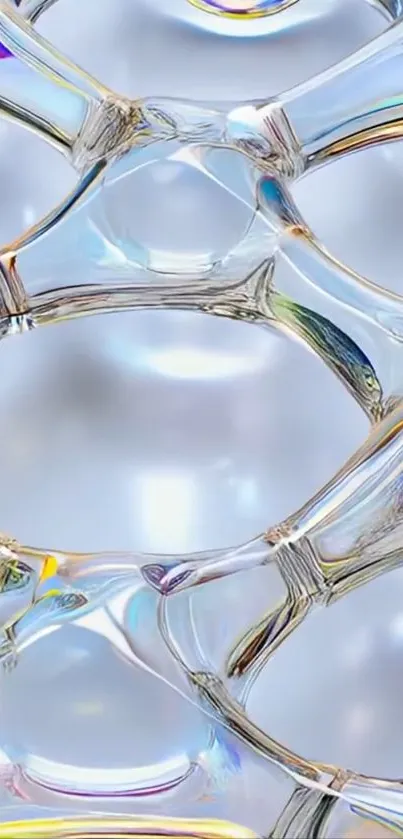Iridescent bubble abstract art pattern, perfect for mobile screens.