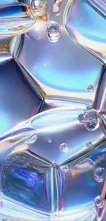 Iridescent crystal pattern mobile wallpaper.