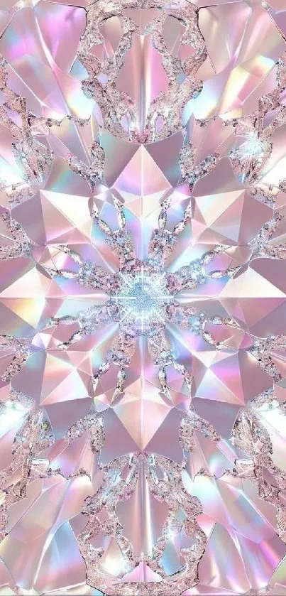 Iridescent crystal pattern with pastel hues.