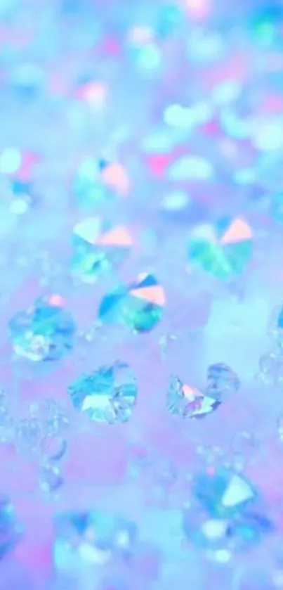 Iridescent crystals in pastel hues mobile wallpaper.