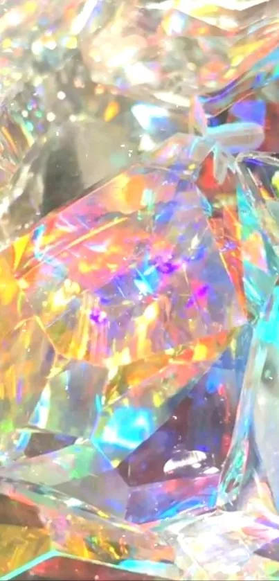 Colorful iridescent crystals with dazzling reflections.