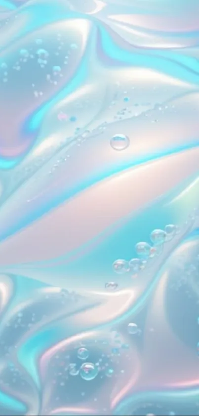 Fluid art wallpaper with iridescent pastel colors and abstract design.