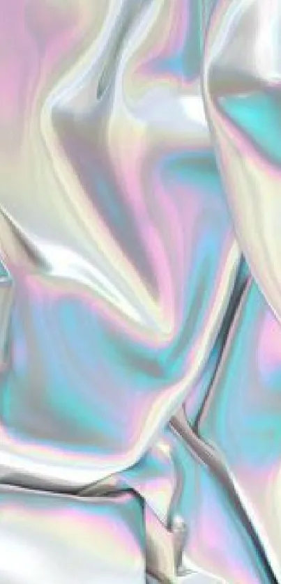 Iridescent satin texture with pastel colors for mobile wallpaper.