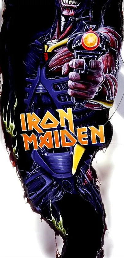 Stylish Iron Maiden wallpaper for mobile phones.