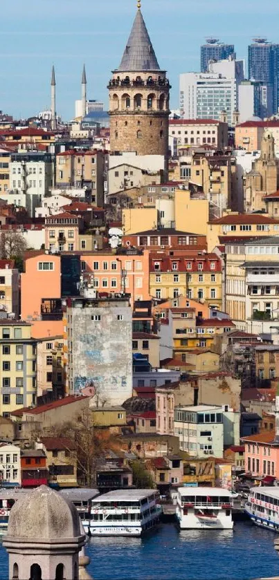 A vibrant cityscape of Istanbul showcasing iconic architecture and skyline.