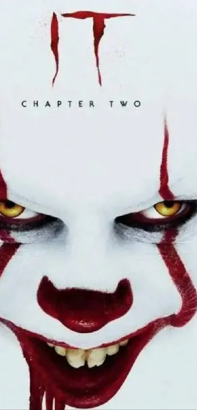 IT Chapter Two clown poster with red ominous design.