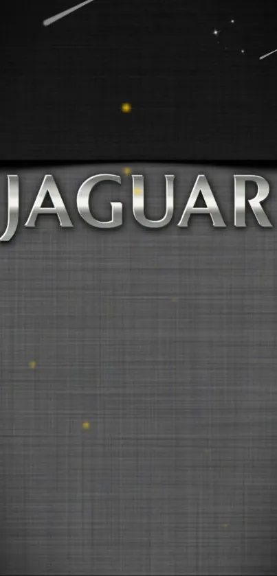 Jaguar logo on textured gray background with subtle metallic accents.