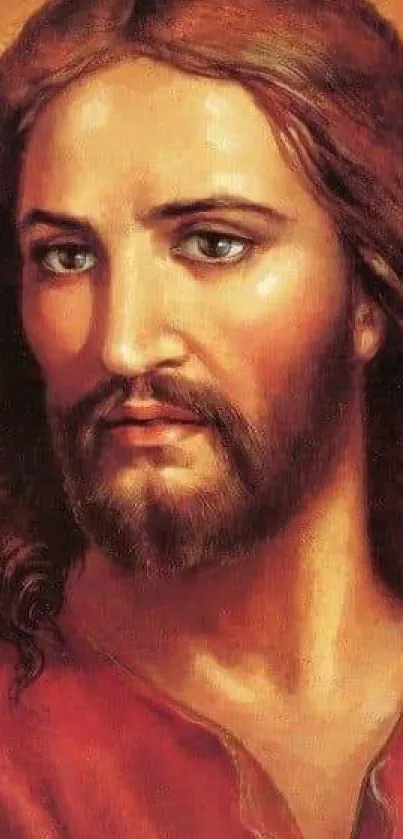 Artistic portrait of Jesus Christ with serene expression.