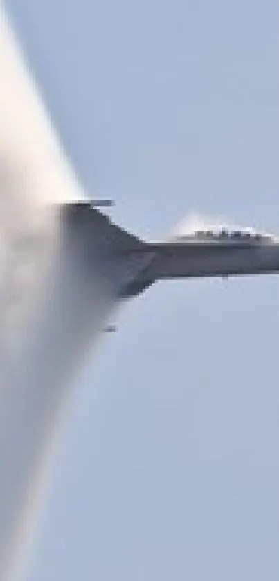 Jet passes through sound barrier creating vapor cone.