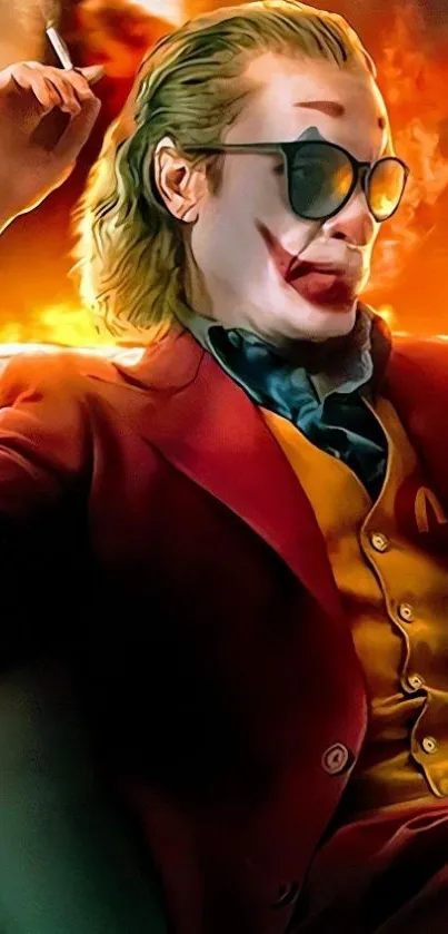 Artistic Joker mobile wallpaper with vibrant colors and iconic style.