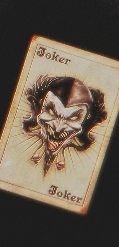 Artistic Joker card mobile wallpaper with dark tones.