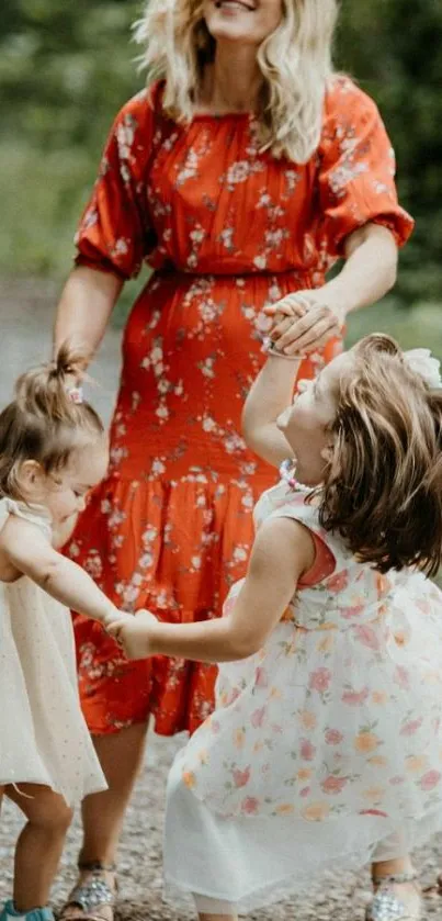 Family enjoying joyful moments outdoors.