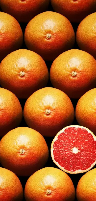 Mobile wallpaper featuring juicy oranges and a sliced grapefruit for a vibrant look.