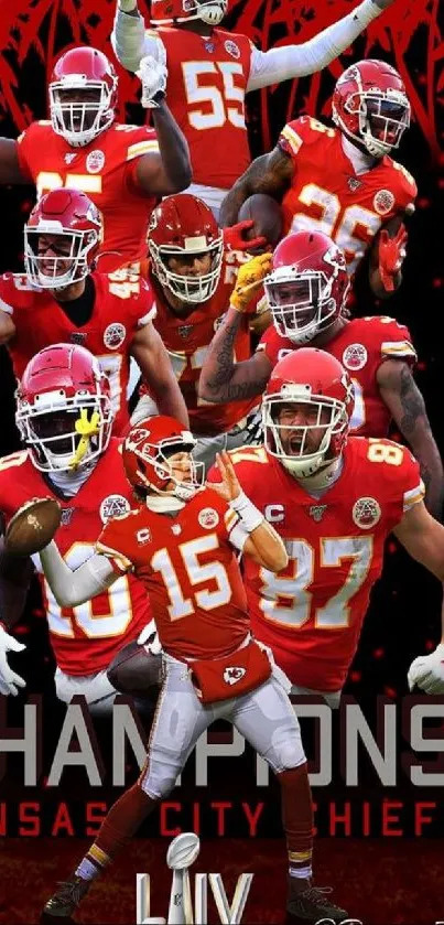 Kansas City Chiefs champions mobile wallpaper with players.