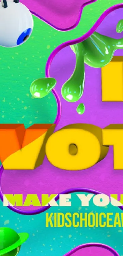 Vivid Kids Choice Awards wallpaper with bright colors and fun elements.