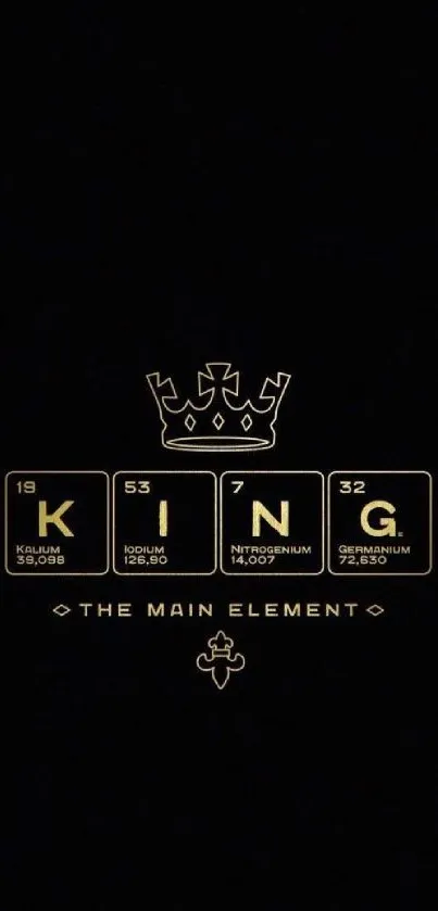 Black and gold King element phone wallpaper.