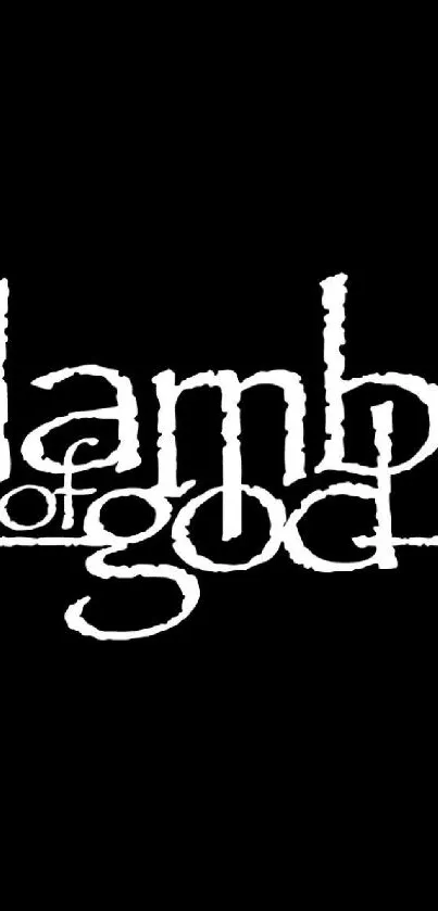 Lamb of God band logo wallpaper with black background.