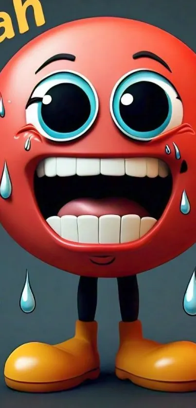 Cheerful cartoon emoji with vibrant colors and playful expression.