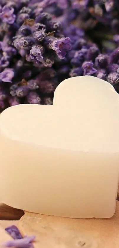 Lavender and heart-shaped soap wallpaper.