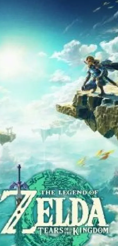 Epic Legend of Zelda sky adventure wallpaper with breathtaking scenery.