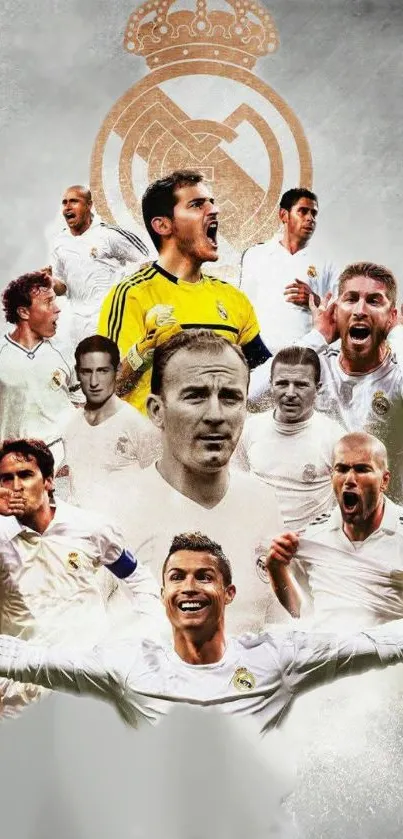 Mobile wallpaper of iconic football players in action.