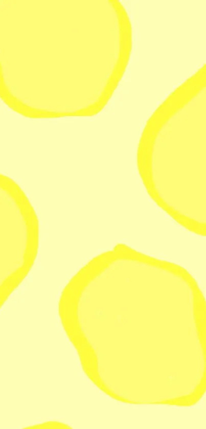 Lemon yellow abstract wallpaper with circular designs.