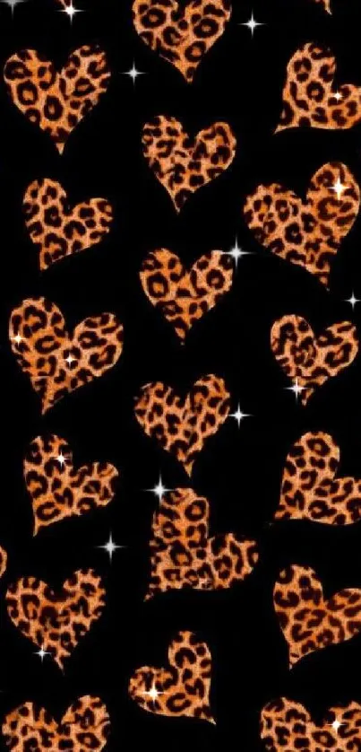 Leopard heart pattern wallpaper for mobile, bold and stylish design.