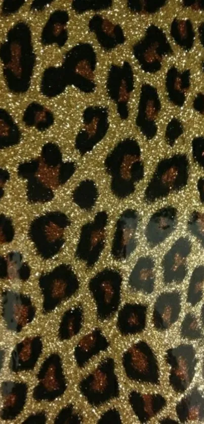 Glittery leopard print wallpaper design.