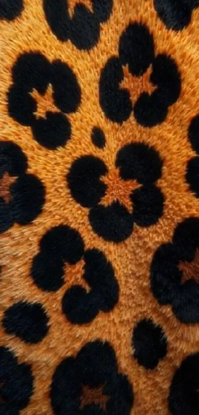Leopard print wallpaper with bold textures.