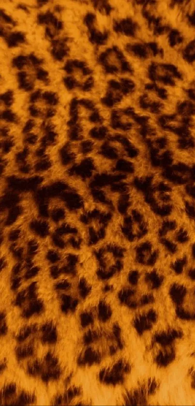 Bold leopard print wallpaper in orange and black hues, perfect for your mobile screen.