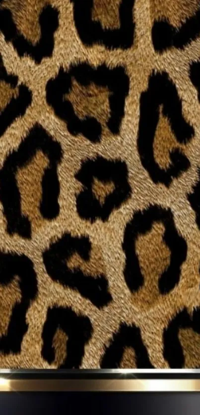 Leopard print mobile wallpaper with bold pattern and brown tones.