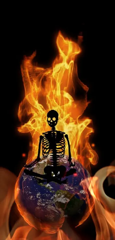 Skeleton fire Live Wallpaper