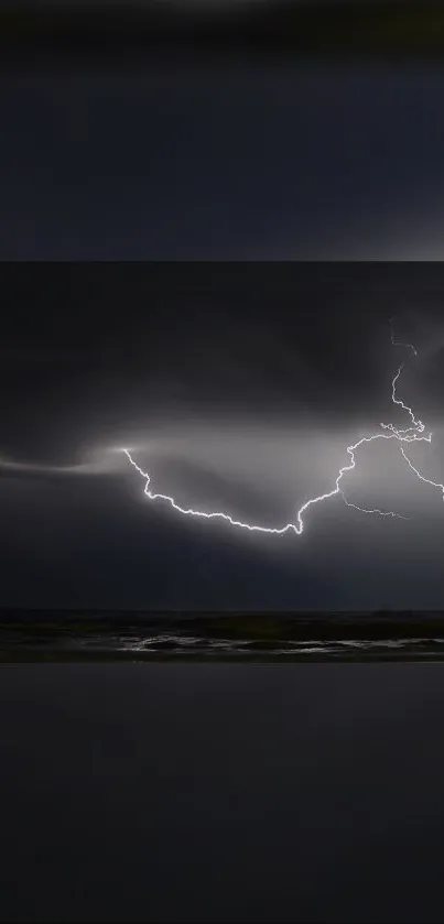 Dark stormy sky with bright lightning.