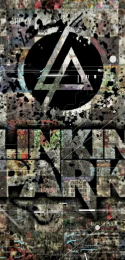 Linkin Park grunge wallpaper with logo and dark artistic design.