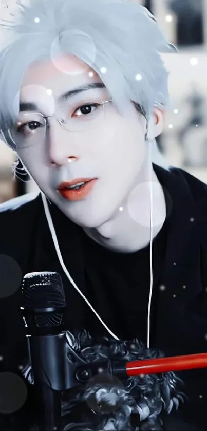 Lip Eyelash Black Live Wallpaper