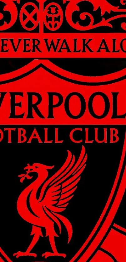 Liverpool FC mobile wallpaper with iconic red-black emblem.