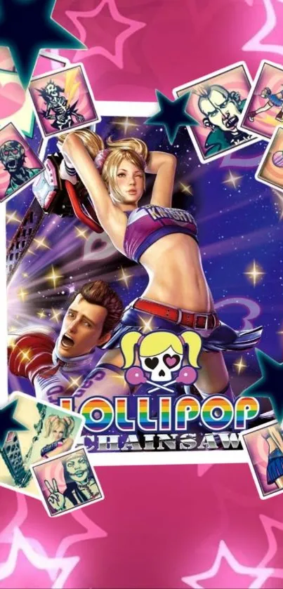 Vibrant Lollipop Chainsaw anime wallpaper.