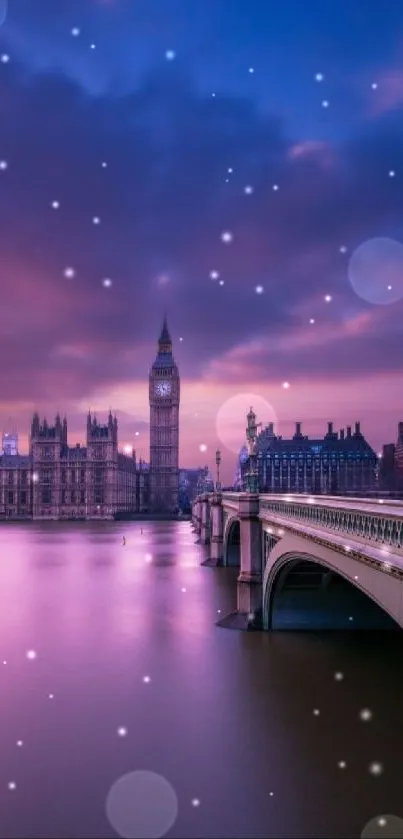 Stunning sunset over London's Big Ben and Westminster Bridge.