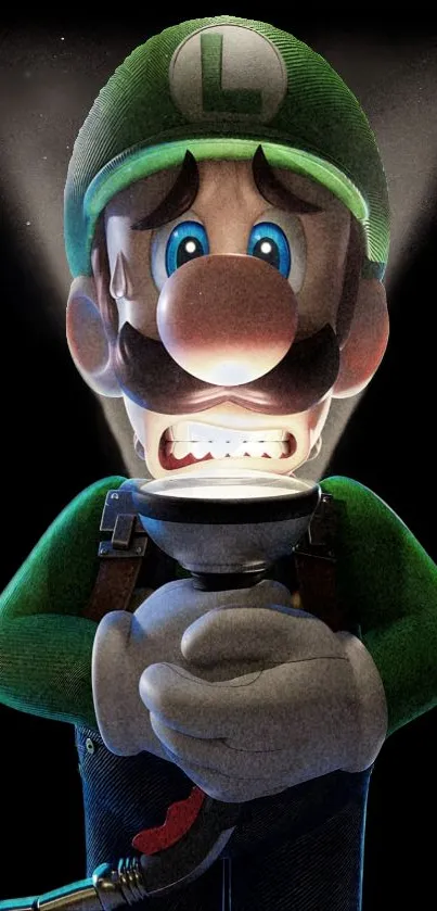 Luigi in a ghostly adventure, featuring a dark and vibrant theme.