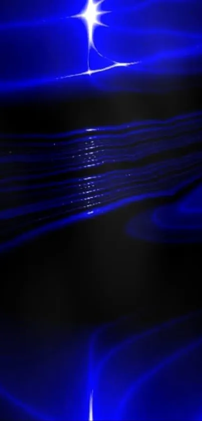 Dynamic blue abstract wallpaper with a starburst effect.