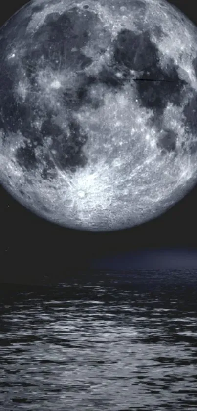 Moon reflecting on water, night sky wallpaper.