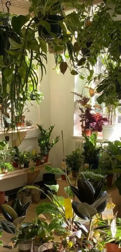 A lush indoor garden filled with diverse houseplants.