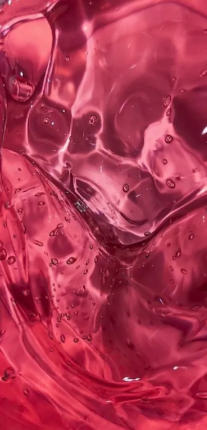 A mobile wallpaper with lustrous pink liquid waves.