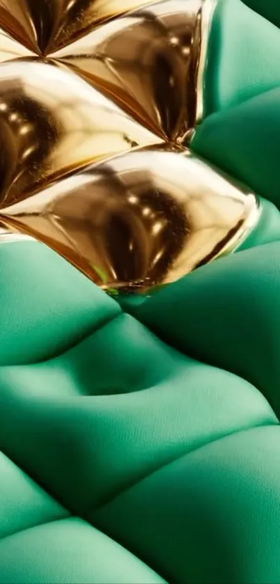 Luxurious gold and green textured wallpaper design