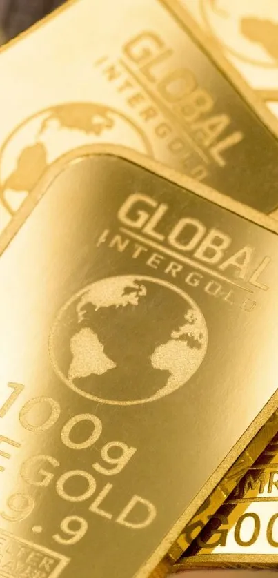 Luxurious gold bars placed on various currencies for a rich visual theme.