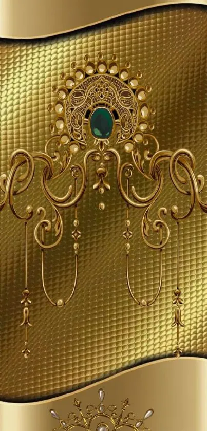 Luxurious gold mobile wallpaper with intricate ornamental design.