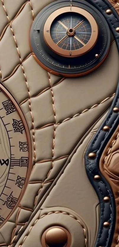 Luxurious leather timepiece with intricate design elements and rich textures.