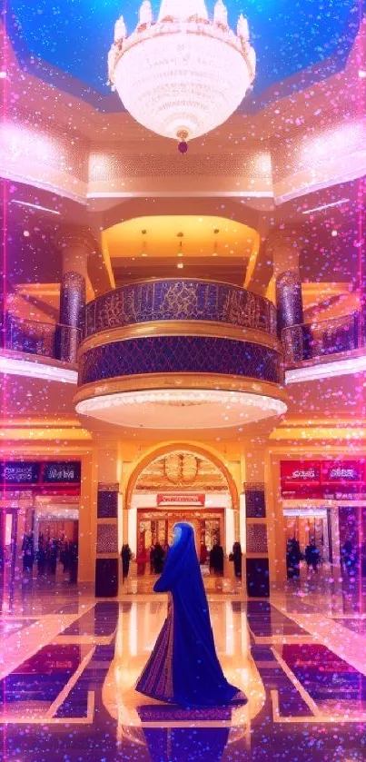 Luxurious mall interior with stunning lighting and elegant architecture.