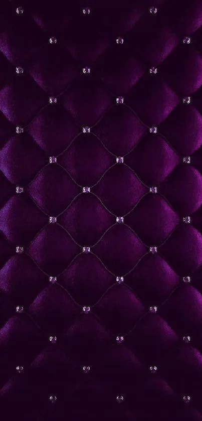 Luxurious purple velvet wallpaper with studded design.