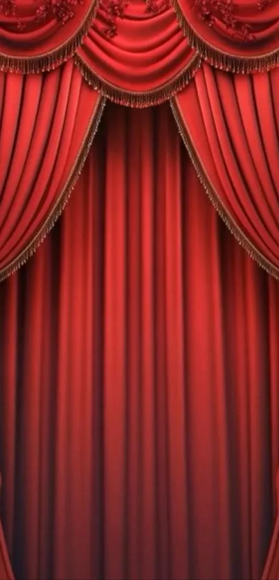 Luxurious red theater curtain mobile wallpaper.
